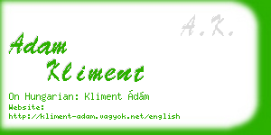 adam kliment business card