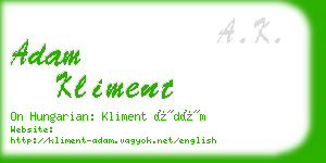 adam kliment business card